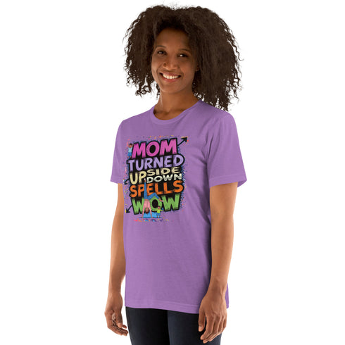 Mom Turned Upside Down Spells WOW Christian Bible Verse T-Shirt